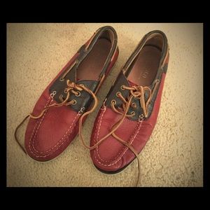 Ralph Lauren Boat Shoes - Brown and Red